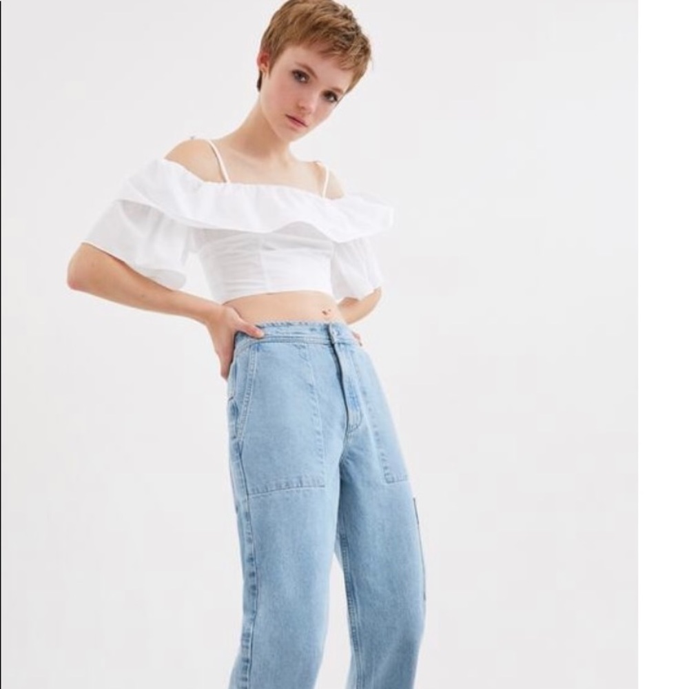 NWT White Poplin Top